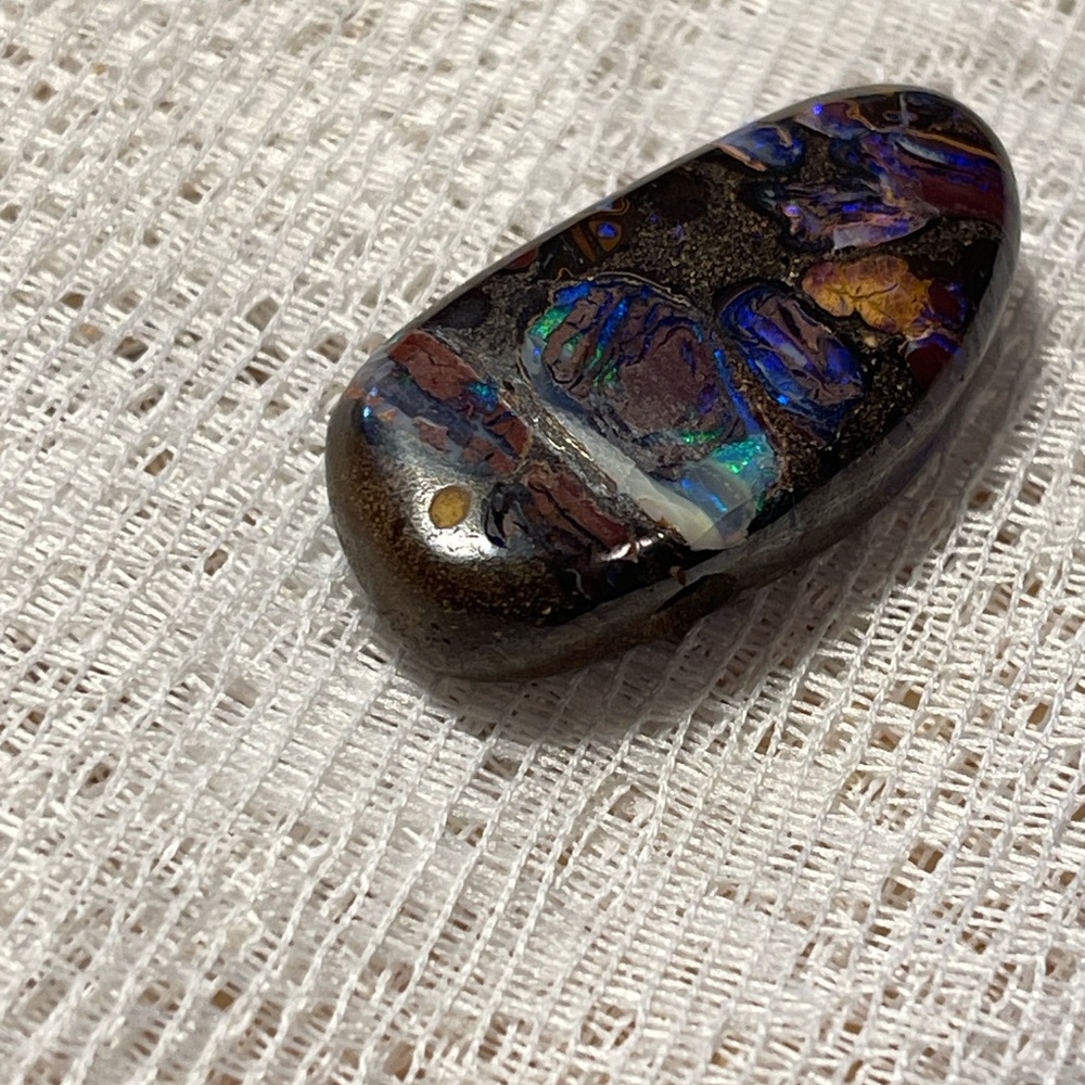 Polished Australian Boulder Opal Pendant - Picture 7 of 14